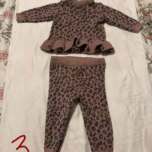 Leopard Print Knit Baby Outfit